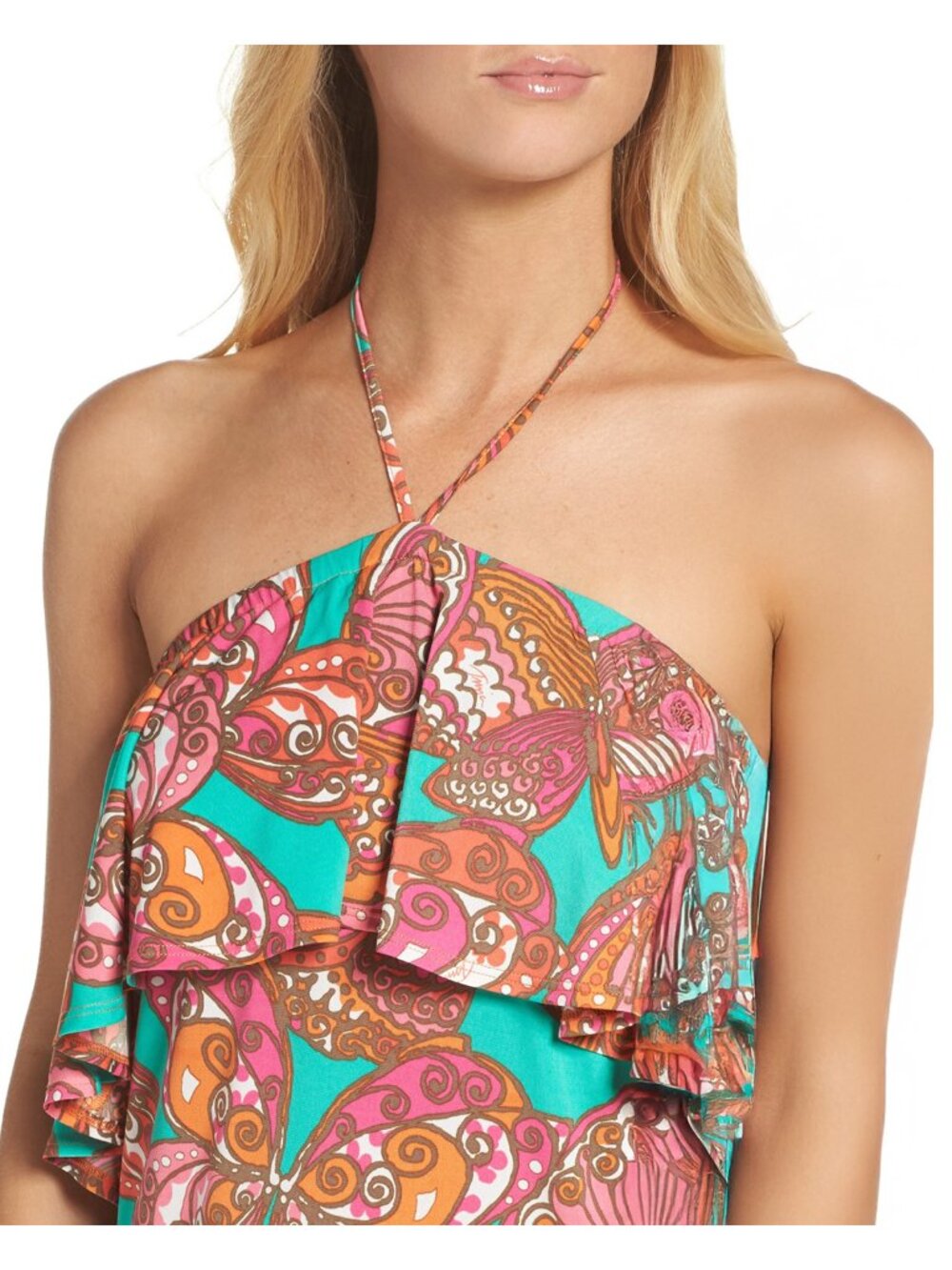 Trina Turk Women’s Dress Parocela Sleeveless Ruffled Sheath Outfit Size XL NEW - Picture 2 of 6